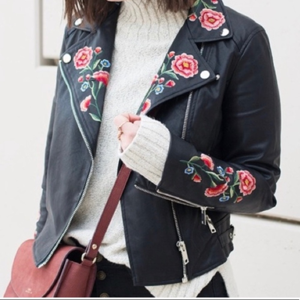 💎Embroidered Leather Jacket💎